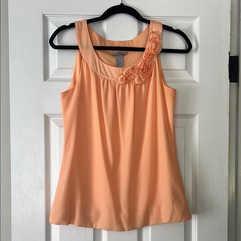 H&M Coral Tank Top with Rosette Detail